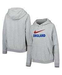 Women's Nike Heather Gray England National Team Lockup Varsity Fleece Raglan Pullover Hoodie