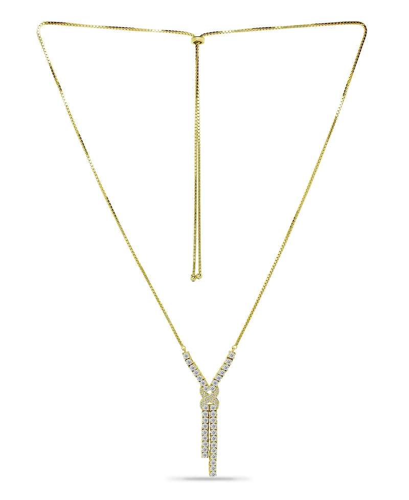 Macy's Cubic Zirconia Infinity Frontal Drop Adjustable Necklace (6.6 ct. t.w.) 18K Sterling Silver or