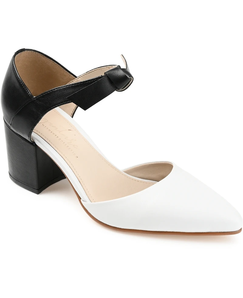 Journee Signature Women's Camille Two-Piece Block Heel Pumps