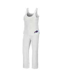 Women's Wear by Erin Andrews Cream Buffalo Bills Cozy Scoop Neck Tank Top Pants Sleep Set