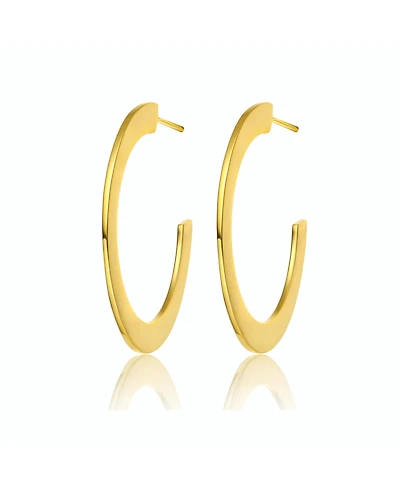 14K Gold Plated Large Open Hoop Earrings