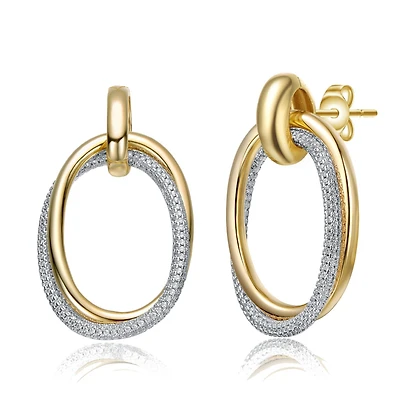 14K Gold Plated Cubic Zirconia Stud Earrings