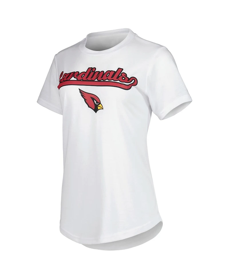 Women's Concepts Sport White, Charcoal Arizona Cardinals Sonata T-shirt and Leggings Sleep Set