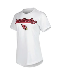 Women's Concepts Sport White, Charcoal Arizona Cardinals Sonata T-shirt and Leggings Sleep Set