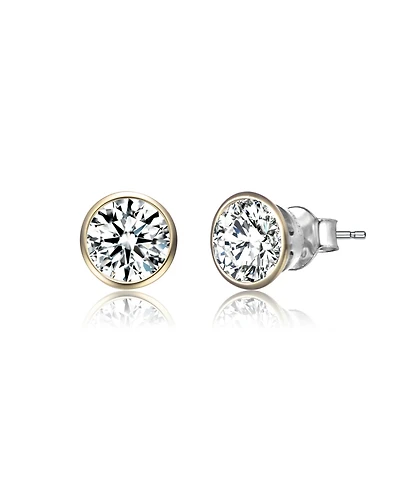 Sterling Silver Clear Cubic Zirconia Stud Earrings