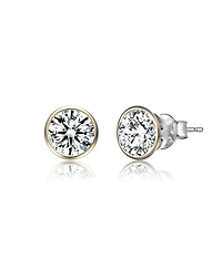 Sterling Silver Clear Cubic Zirconia Stud Earrings