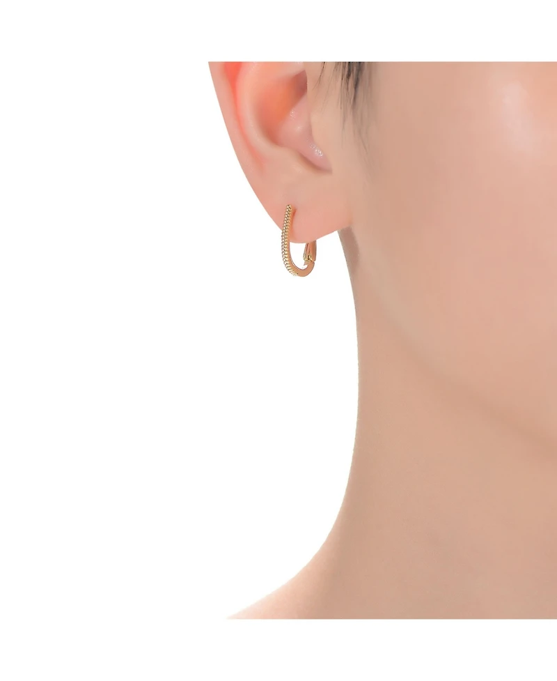 14K Gold Plated "U" Small Hoop Earrings