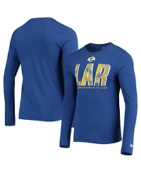 Men's New Era Royal Los Angeles Rams Combine Authentic Static Abbreviation Long Sleeve T-shirt