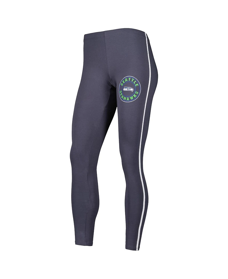 Women's Concepts Sport White, Charcoal Seattle Seahawks Sonata T-shirt and Leggings Sleep Set