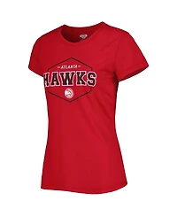 Women's Concepts Sport Red, Black Atlanta Hawks Badge T-shirt and Pajama Pants Sleep Set