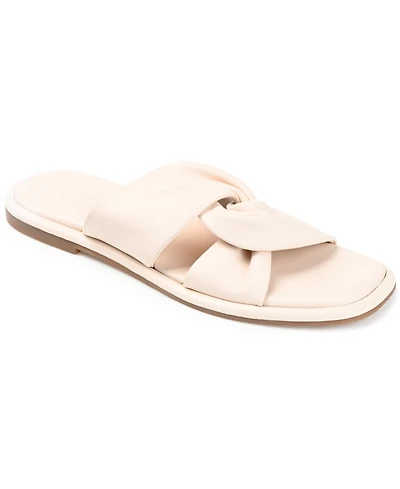 Journee Signature Women's Kanndice Twisted Slip-On Sandals