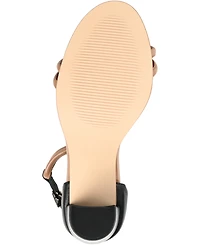 Journee Signature Women's Jettah Two-Toned Strappy Block Heel Sandals