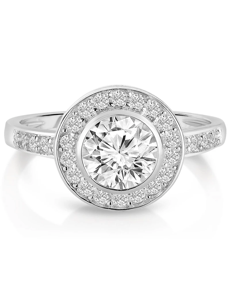 Sterling Silver Clear Bezel-set Cubic Zirconia Ring