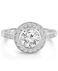 Sterling Silver Clear Bezel-set Cubic Zirconia Ring