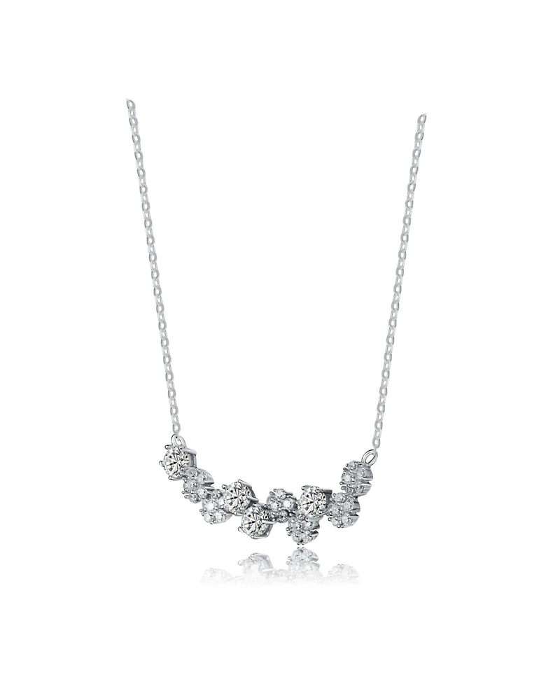Sterling Silver Cubic Zirconia Garland Necklace
