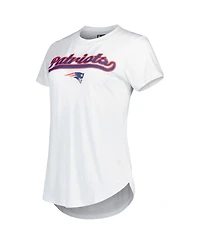 Women's Concepts Sport White, Charcoal New England Patriots Sonata T-shirt and Leggings Sleep Set