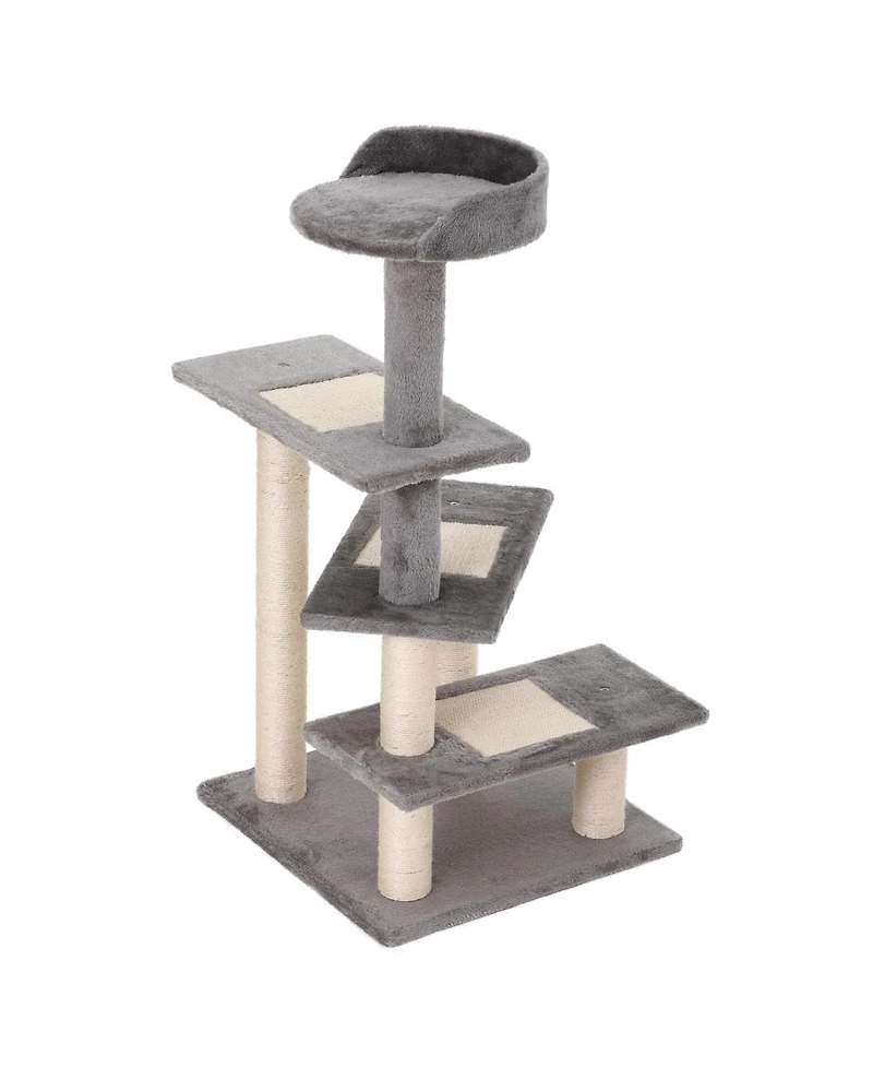 PawHut 40" Tall Feline 5-Level Revolving Step Tower Scratching Post