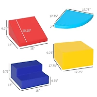 Qaba 4pc Foam Block Kids Crawl & Climb Set, Easy-to-clean, Lightweight