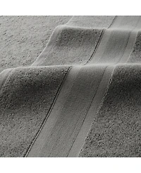 Aegean Eco-Friendly Recycled Turkish Washcloths (8 Pack), 13x13, 600 Gsm, Solid Color with Weft Woven Stripe Dobby, 50% Recycled, 50% Long-Staple Ring