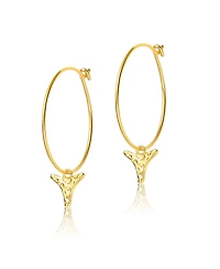 14K Gold Plated Cubic Zirconia Hoop Earrings