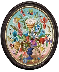 Eeboo Piece and Love Crazy Bug Bouquet 500 Piece Round Jigsaw Puzzle Set