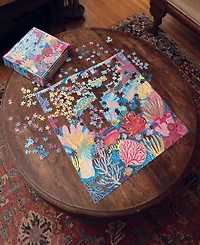 Eeboo Piece and Love Coral Reef 1000 Piece Square Adult Jigsaw Puzzle Set