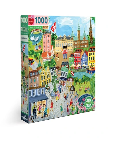 Eeboo Piece and Love Copenhagen Square Adult Jigsaw Puzzle Set, 1000 Piece