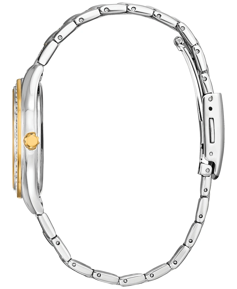 Citizen Eco-Drive Women's Crystal Two-Tone Stainless Steel Bracelet Watch 34mm