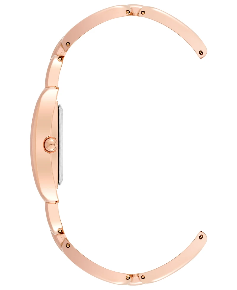 Anne Klein Women's Rose Gold-Tone Alloy Open Link Bracelet Watch, 33mm