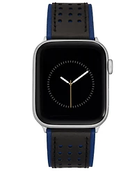 Vince Camuto Men's Black and Premium Leather Band with Perforated Design Compatible with 42/44/45/Ultra/Ultra 2 Apple Watch