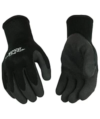 Kinco Warm Grip Thermal Knit Shell with Latex Palm, Black, Size Large