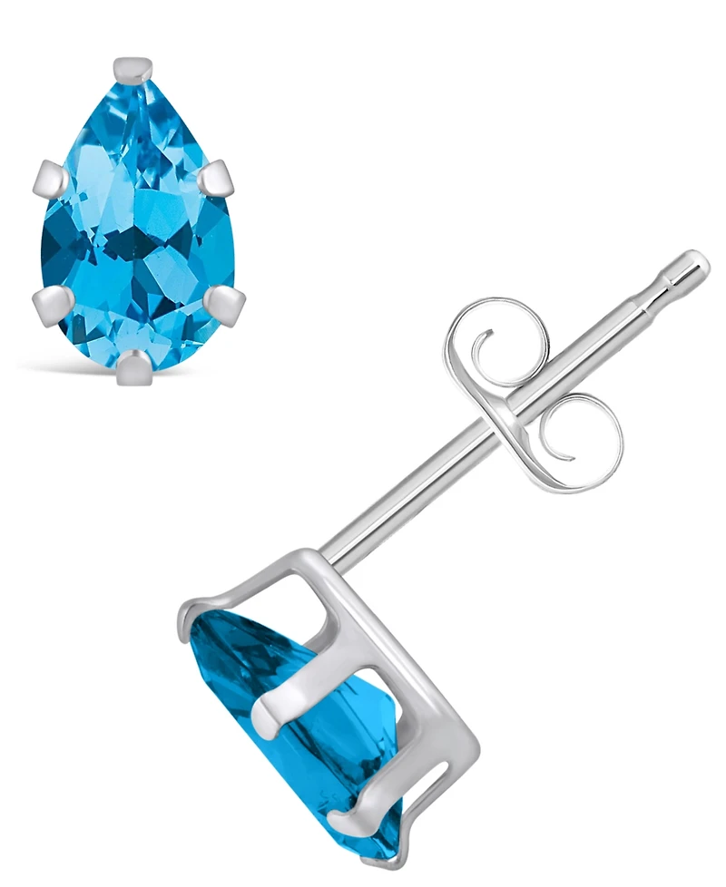 Macy's Gemstone Stud Earrings 10k White Gold