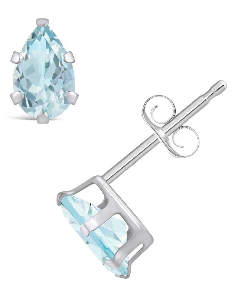 Macy's Gemstone Stud Earrings 10k White Gold
