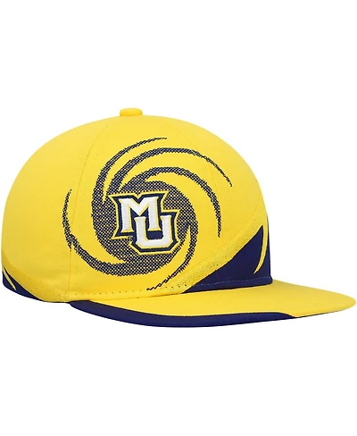 Big Boys Mitchell & Ness Gold and Blue Marquette Golden Eagles Spiral Snapback Hat