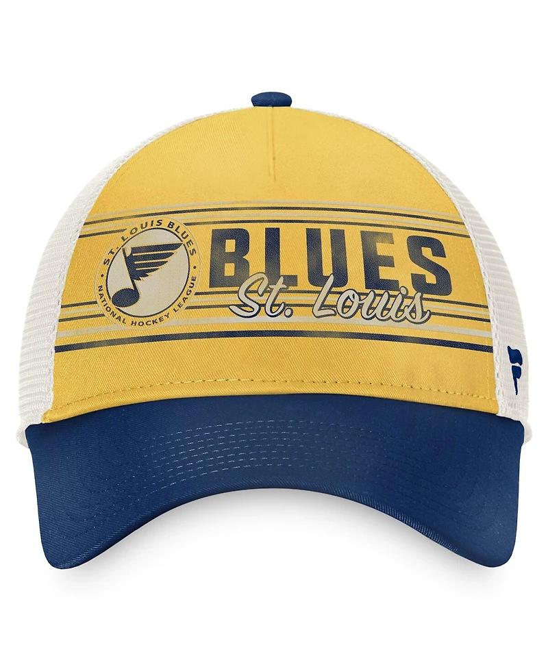 Men's Fanatics Gold and Royal St. Louis Blues True Classic Retro Trucker Snapback Hat