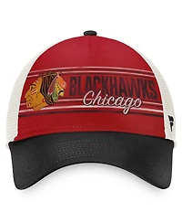Men's Fanatics Red, Black Chicago Blackhawks True Classic Retro Trucker Snapback Hat