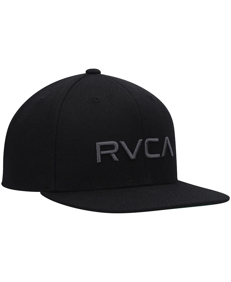 Big Boys Rvca Black Logo Twill Snapback Hat