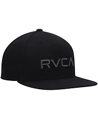 Big Boys Rvca Black Logo Twill Snapback Hat