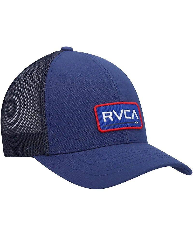 Men's Rvca Navy Myv Ticket Iii Trucker Snapback Hat