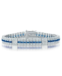 Sterling Silver White Gold Plated Cubic Zirconia Elegant Bracelet