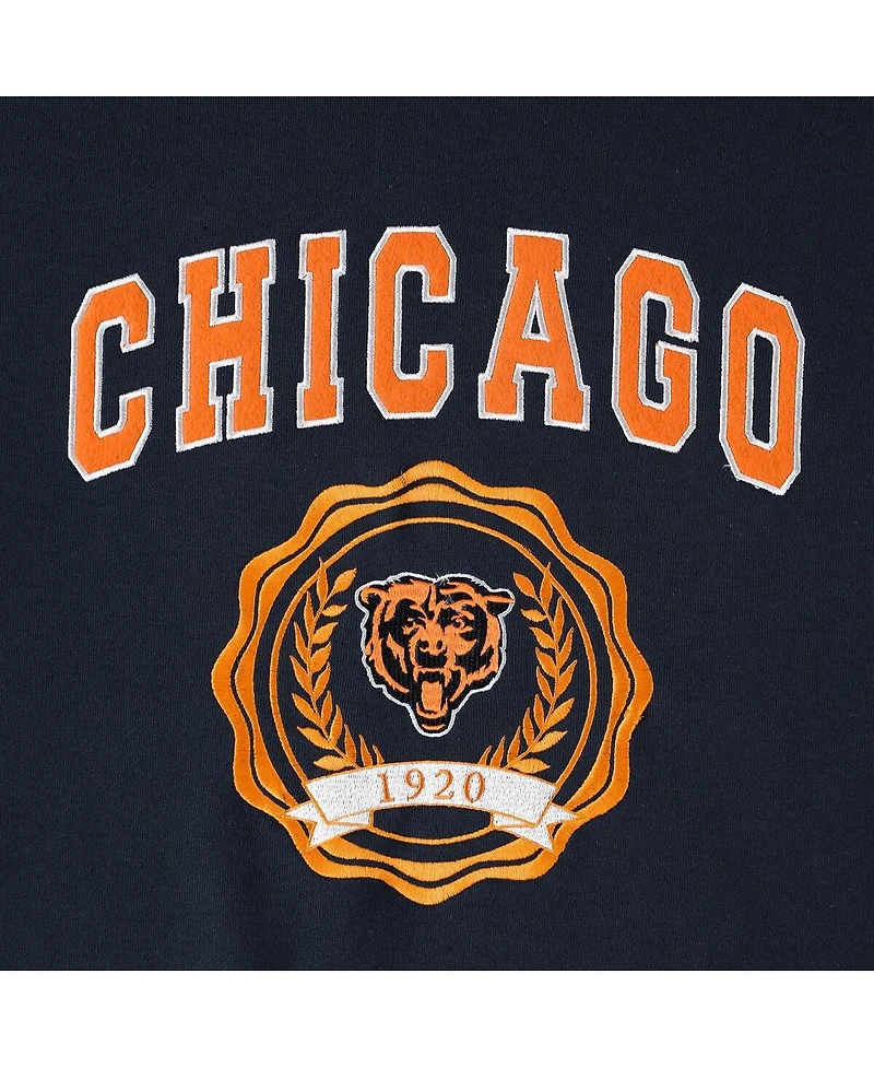 Women's Tommy Hilfiger Navy Chicago Bears Becca Drop Shoulder Pullover Hoodie