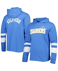 Men's Tommy Hilfiger Powder Blue, White Los Angeles Chargers Alex Long Sleeve Hoodie T-shirt