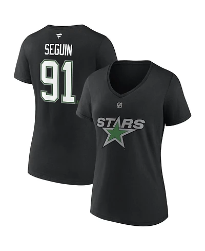 Women's Fanatics Tyler Seguin Black Dallas Stars Special Edition 2.0 Name and Number V-Neck T-shirt
