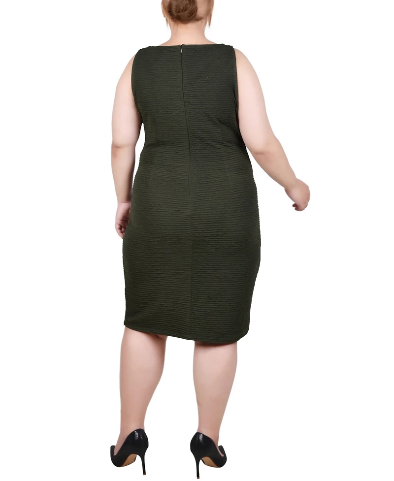 Ny Collection Plus Textured 3/4 Sleeve Two Piece Dress Set