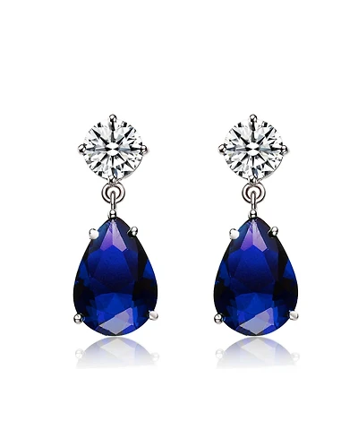 Sterling Silver Clear Cubic Zirconia Dangling Earrings