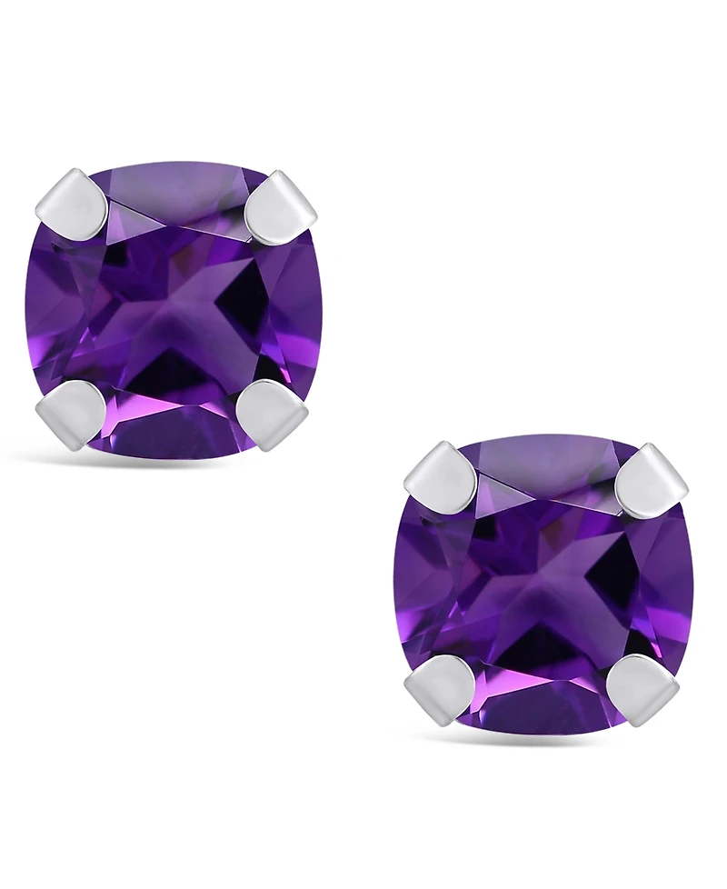 Macy's Gemstone Stud Earrings 10k White Gold