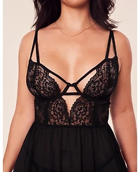 Adore Me Rae Women's Plus-Size Unlined Babydoll & G-String Set Lingerie