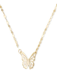 Butterfly Openwork 18" Pendant Necklace in 10k Gold
