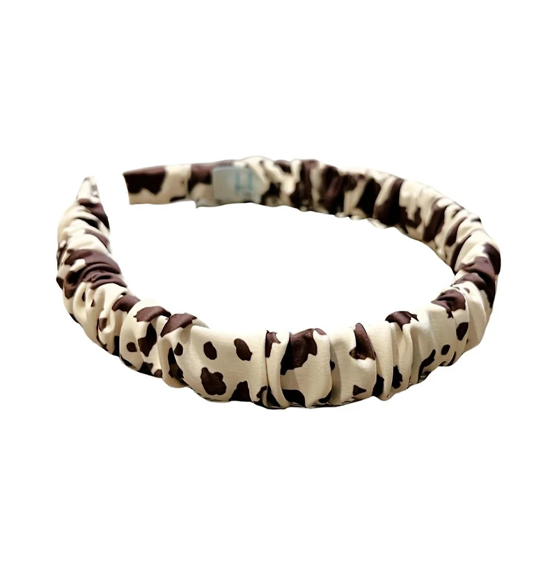 Women's Scrunch Headband - Brown Cowhide