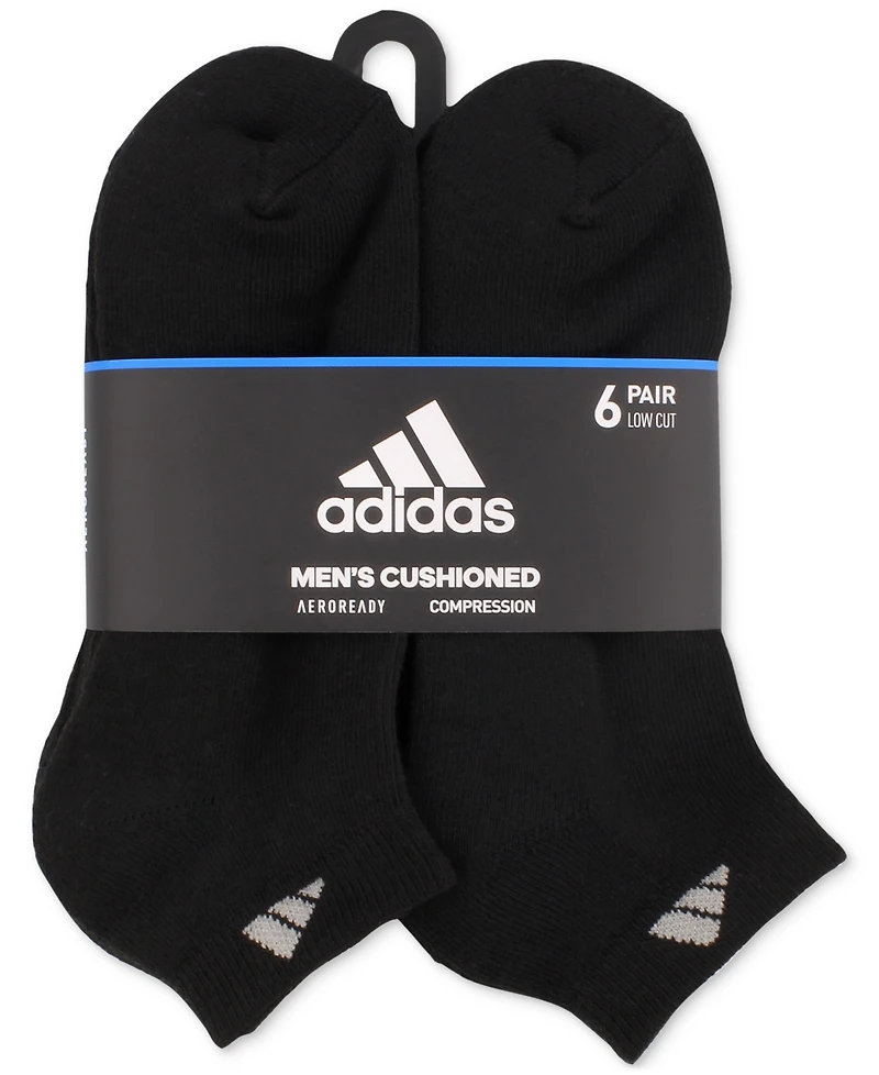 adidas Men's Cushioned Athletic 6-Pack Low Cut Socks